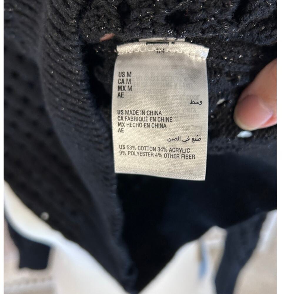 INC International Concepts Women's Size M Black Open Knit Pullover Sweater #0178 - Picture 6 of 7